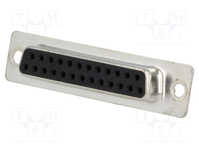 D-Sub; PIN: 25; plug; female; stamped and formed contacts; black