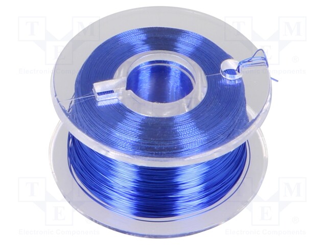 Silver plated copper wires; 0.1mm; blue; Cu,silver plated; 100m
