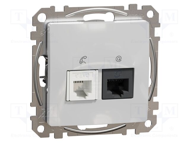 Data-telephone contact; IP20; plaster embedded,in mounting box