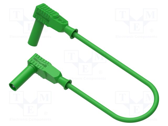 Test lead; 12A; angular banana plug 4mm,both sides; insulated