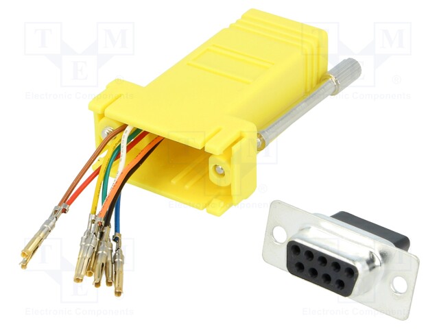 Transition: adapter; RJ45 socket,D-Sub 9pin female; yellow