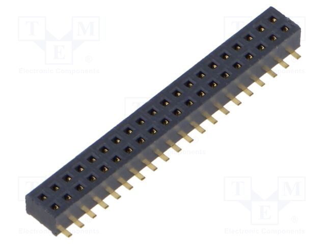 Connector: pin strips; female; PIN: 40; 1.27mm; gold-plated; SMT