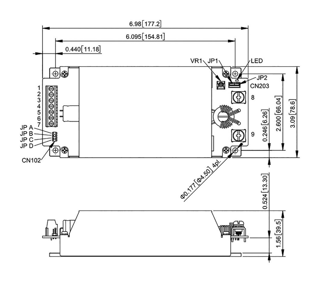 Converter: DC/DC; 200W; Uin: 14÷160VDC; Uout: 15VDC; Iout: 13.5A