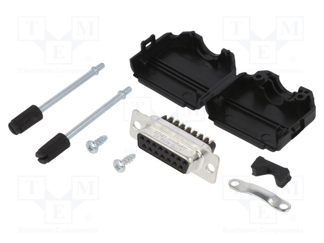 D-Sub; PIN: 15; female; unshielded; straight; screw terminal