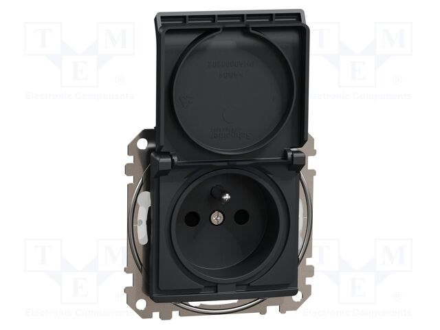 E-type socket; 250VAC; IP44; plaster embedded,in mounting box