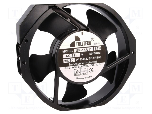Fan: AC; axial; 115VAC; 172x150x38mm; 282.2m3/h; 50dBA; 2750rpm