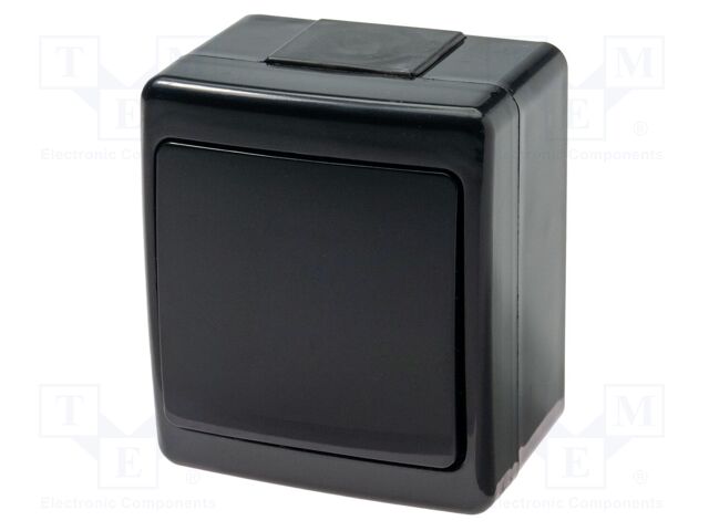 Touch switch; 250VAC; IP44; wall mount; black; No.of butt: 1