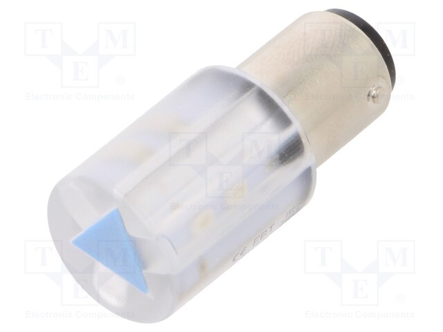Indicator: LED; BA15D,T20; blue; plastic; 230VAC; 230VDC; -20÷60°C