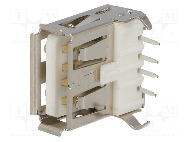Socket; USB A; on PCBs; THT; PIN: 4; angled 90°; USB 2.0