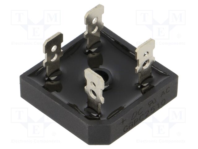 Bridge rectifier: single-phase; Urmax: 1kV; If: 25A; Ifsm: 350A