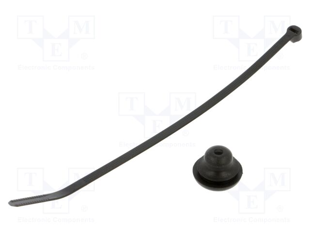 Grommet; Ømount.hole: 16mm; black; Panel thick: max.2.5mm