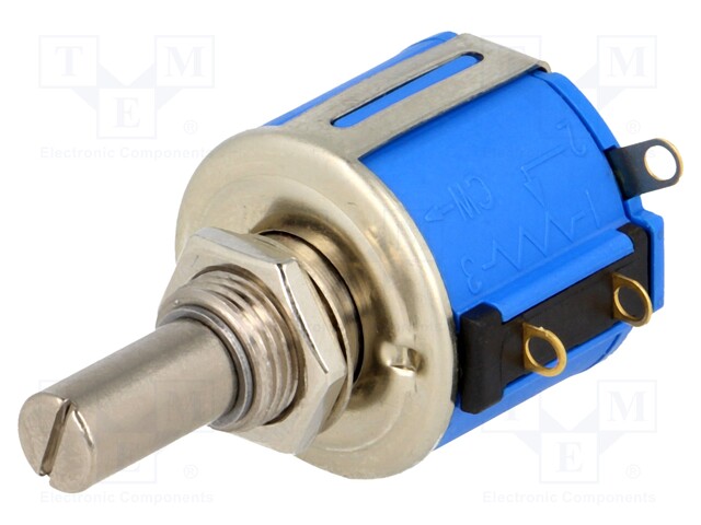 Potentiometer: shaft; multiturn; 100Ω; 2W; ±5%; 6.35mm; linear; IP40