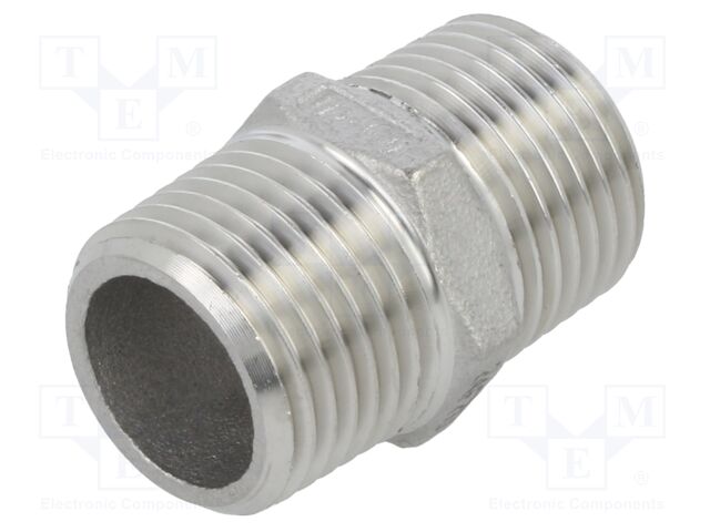 Male-male; max.10.5bar; 1.4408 stainless steel; Thread: G 1/2"