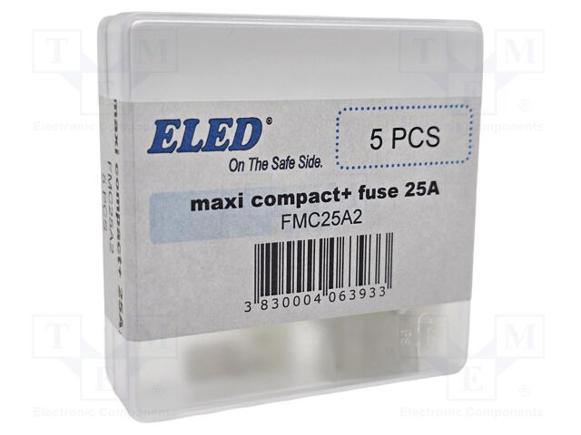 Fuse: fuse; 25A; 32VDC; automotive; 16.2mm; 16.2x6.5x18.5mm