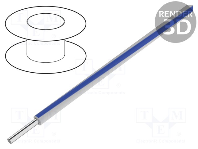 Wire; EcoGen™,EcoWire®,UL AWM 11028; solid; Cu; 14AWG; white-blue