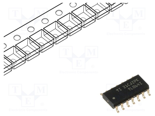 Operational Amplifier, 4 Amplifier, 1 MHz, 3.5 V/µs, 7V to 36V, SOIC, 14 Pins