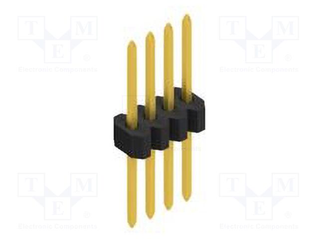 Connector: pin strips; pin header; male; PIN: 4; 1.27mm; THT; 1x4