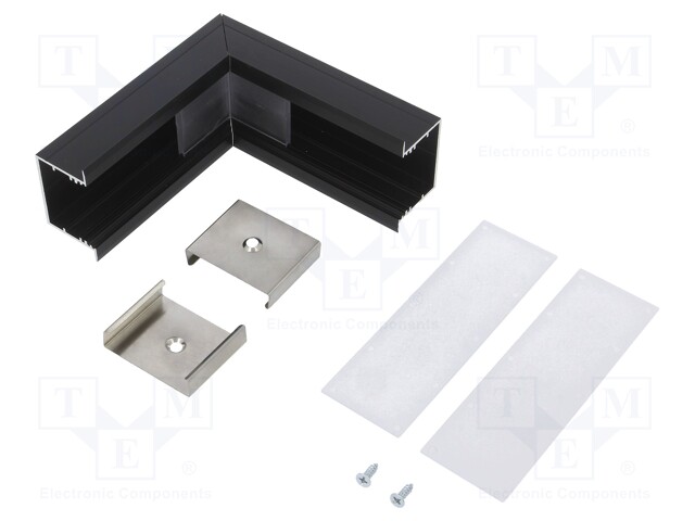 Connector 90°; black; aluminium; Application: VARIO30-07