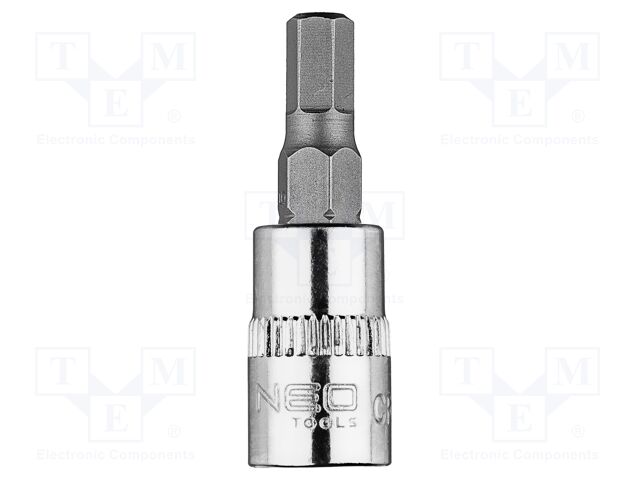 Socket; hex key,socket spanner; HEX 5mm; 1/4"; short