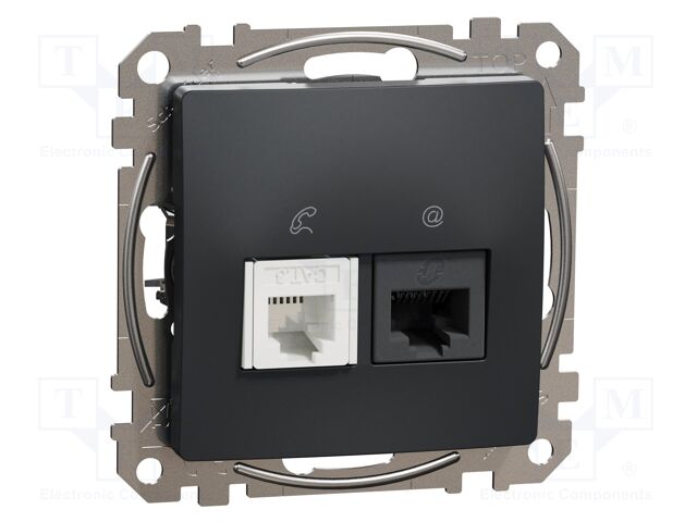 Data-telephone contact; IP20; plaster embedded,in mounting box
