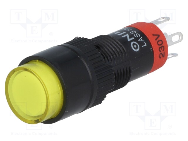 Switch: push-button; Pos: 2; SPDT; 0.5A/250VAC; 1A/24VDC; yellow