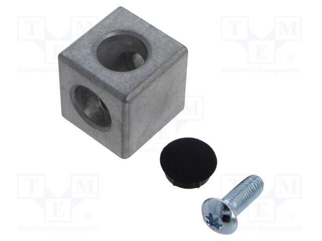 Mounting coupler; for profiles; hexagonal; W: 45mm; H: 45mm; L: 45mm