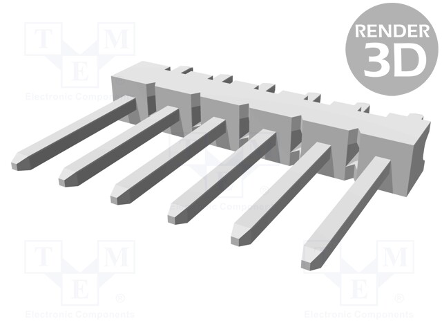 Pin header; pin strips; MTA-100; male; PIN: 6; straight; 2.54mm; THT
