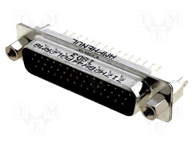 D-Sub HD; PIN: 44; socket; male; with threaded screw; straight; THT