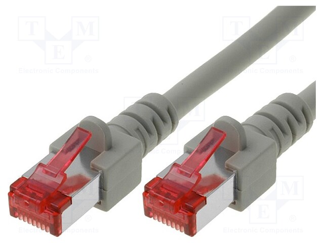 Patch cord; S/FTP; 6; stranded; Cu; LSZH; grey; 15m; 27AWG