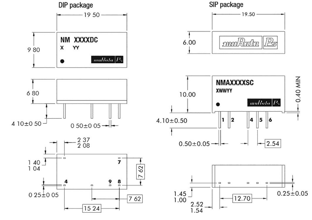 Isolated Board Mount DC/DC Converter, ITE, 2 Output, 1 W, 12 V, 42 mA, -12 V