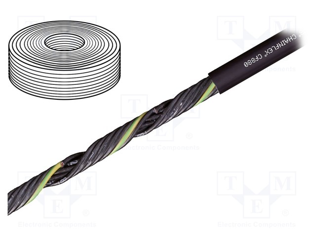 Wire: control cable; chainflex® CF880; 5G1mm2; PVC; black; Cu; 1mm2