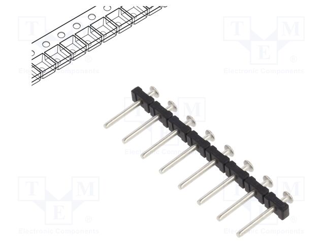 Connector: pin strips; pin header; PIN: 8; SMT; 10A; 300V; straight