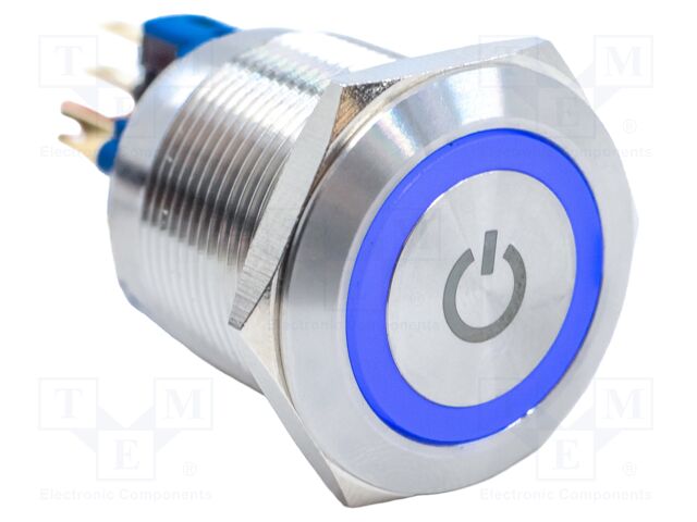 Switch: vandal resistant; SPST-NO + SPST-NC; 2A/48VDC; IP65; blue