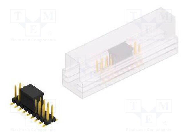 Connector: pin strips; pin header; male; PIN: 18; 2.54mm; SMT; 2x9