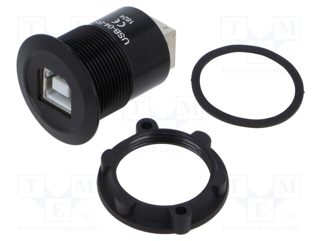 Adapter; USB B socket,both sides; USB 2.0; Thread: M22; 1÷10mm