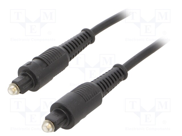 Cable; Toslink plug,both sides; 1m; black; Øcable: 5mm
