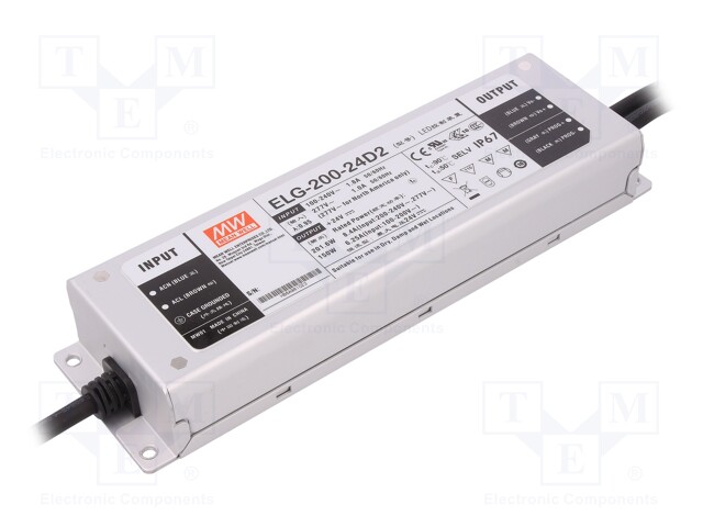 Power supply: switched-mode; LED; 201.6W; 24VDC; 8.4A; 100÷305VAC