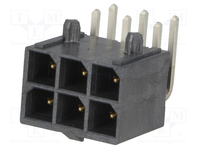 Socket; wire-board; male; Mega-Fit; 5.7mm; PIN: 6; Layout: 2x3; 23A