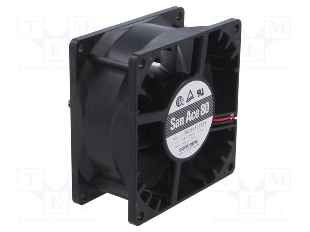 Fan: DC; axial; 48VDC; 80x80x38mm; 153m3/h; 51dBA; ball bearing