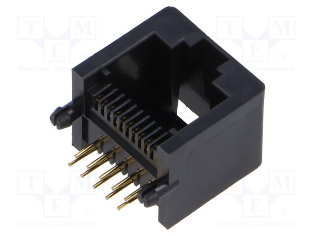 Socket; RJ50; PIN: 10; Layout: 10p10c; THT; angled