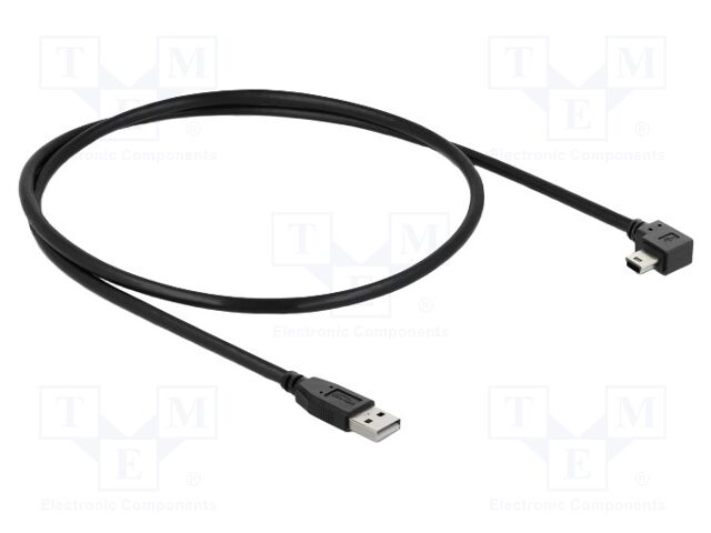 Cable; USB 2.0; USB A plug,USB B mini plug 90° left/right; 0.5m