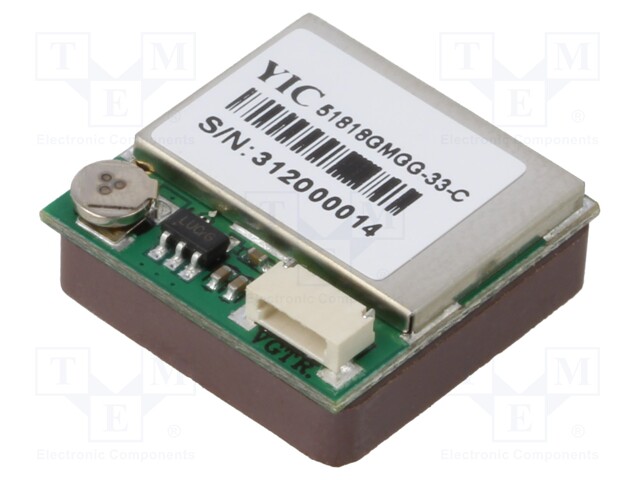 Module: GPS/GALLILEO; ±5m; GPS; -165dBm; 3÷5.5VDC; 9.6kbps; Ch: 99