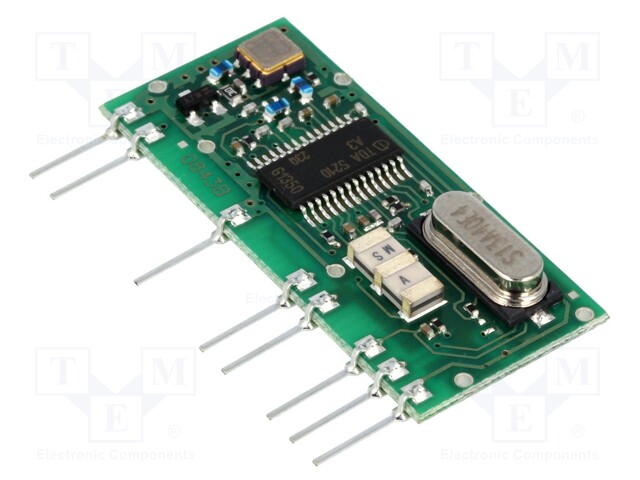 Module: RF; FM receiver; FM,FSK; 868.3MHz; -105dBm; 5VDC; 38x17x4mm