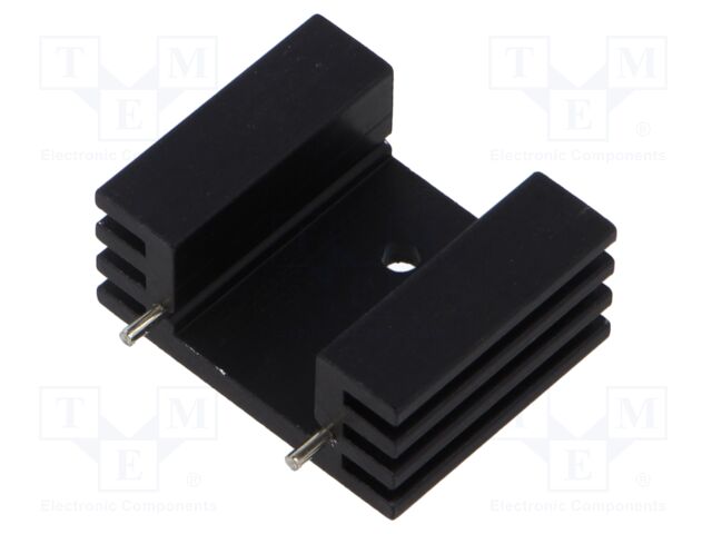 Heatsink: extruded; U; TO220; black; L: 25.4mm; W: 32mm; H: 14mm; screw