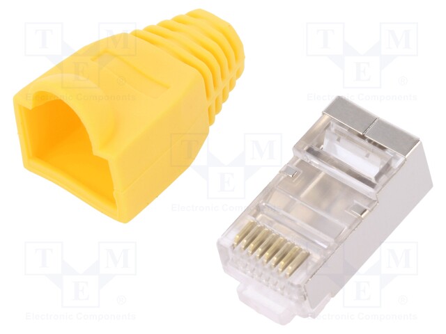 Plug; RJ45; PIN: 8; Cat: 6; shielded,with protection; Layout: 8p8c