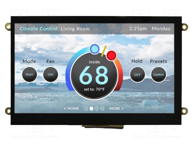 Display: TFT; 800x480; Illumin: LED; Window dimensions: 157x89.1mm