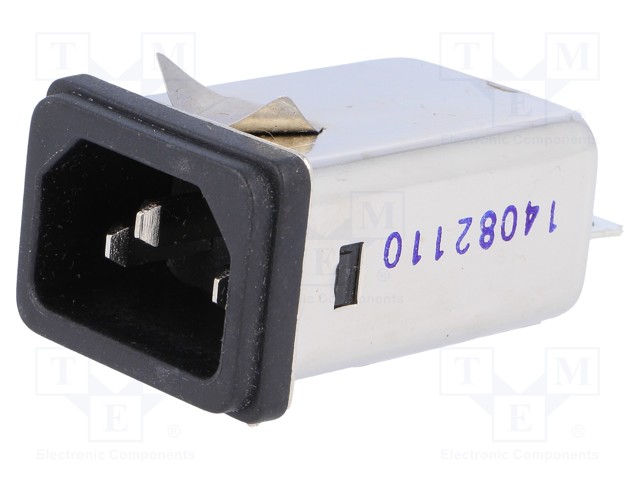 Connector: AC supply; socket; male; 6A; 250VAC; IEC 60320; -25÷85°C