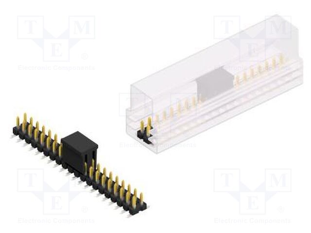 Connector: pin strips; pin header; male; PIN: 40; 2.54mm; SMT; 2x20