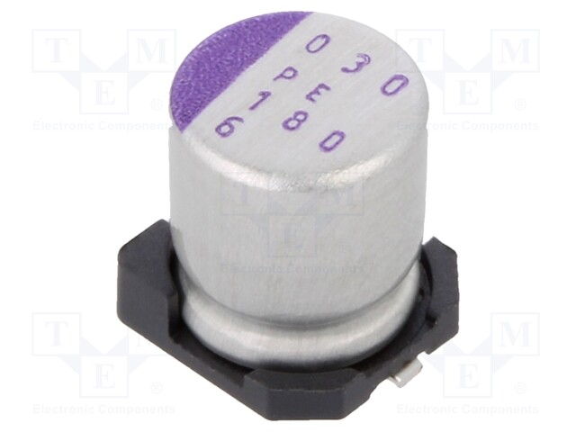 Polymer Aluminium Electrolytic Capacitor, OS-CON, 180 µF, 6.3 V, Radial Can - SMD