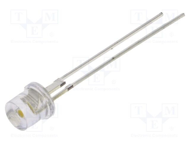 LED; white warm; 5mm; 10000÷12000mcd; 140°; Front: flat; 3.2÷3.6VDC